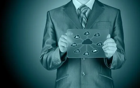 Cloud computing touchscreen interface Stock Illustration