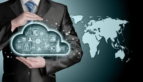 Cloud computing touchscreen interface Stock Illustration