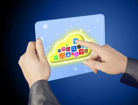 Cloud computing touchscreen interface Stock-Illustration