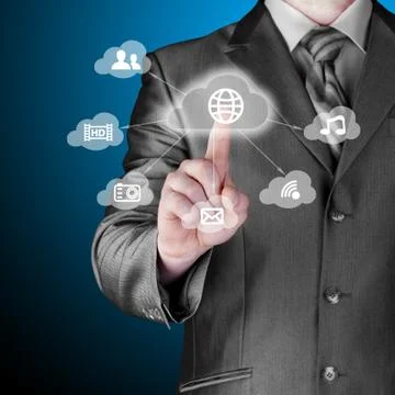 Cloud computing touchscreen interface Stock Illustration