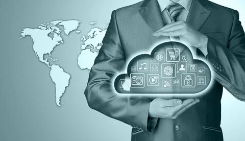 Cloud computing touchscreen interface Stock Illustration