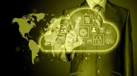Cloud computing touchscreen interface Stock Illustration
