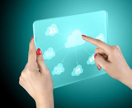 Cloud computing touchscreen interface Stock Illustration