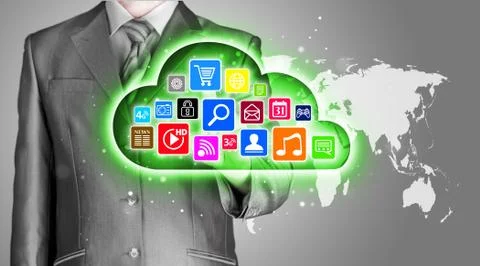 Cloud computing touchscreen interface Stock Illustration