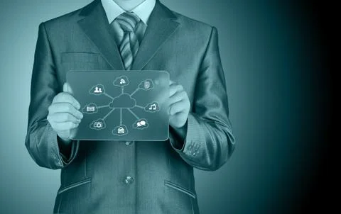Cloud computing touchscreen interface Stock-Illustration