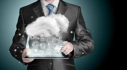 Cloud computing touchscreen interface Stock Illustration