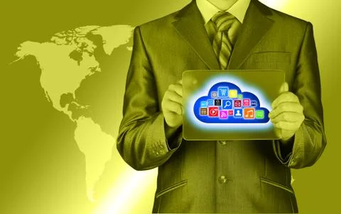 Cloud computing touchscreen interface Stock Illustration