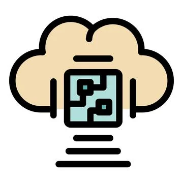 Cloud computing transferring microchip data through network connection Stock-Illustration