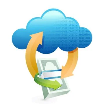 Cloud computing transfers illustration design over a white background Illustrazione stock