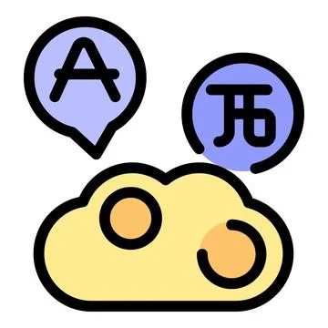 Cloud computing translating languages with currency exchange 스톡 일러스트