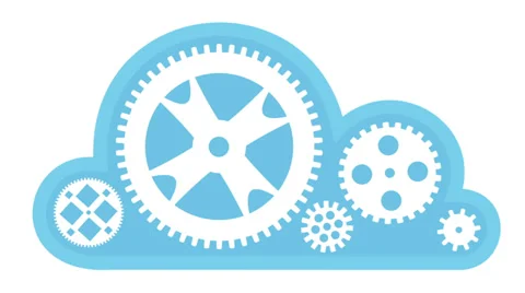 Cloud Computing Turning Gears 스톡 동영상 35405058