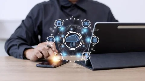 Cloud computing is a type of technology that allows you to store Storage of.. Fotos Stock