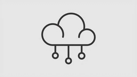 Cloud computing ui icon line animation Video stock 321855810