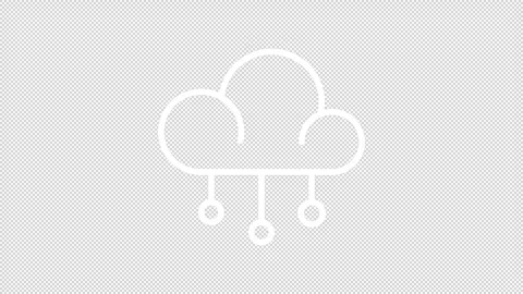 Cloud computing ui icon white line animation Video stock 325399663