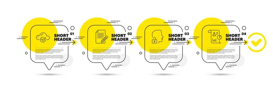 Cloud computing, Unlock system and Article icons set. Report sign. Approved イラスト素材