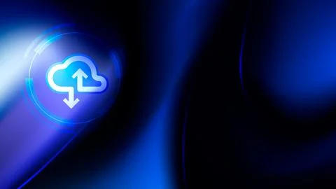 Cloud Computing Upload and Download Technology Background 库存插图