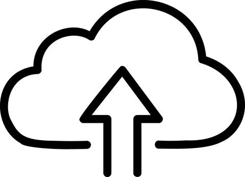 Cloud computing upload arrow for data transfer Stock Illustration