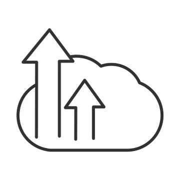 Cloud computing upload arrows data digital line icon Illustrazione stock