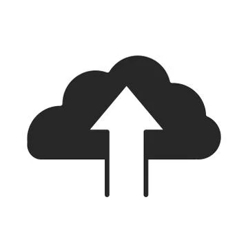 Cloud computing upload data server silhouette style icon 库存插图