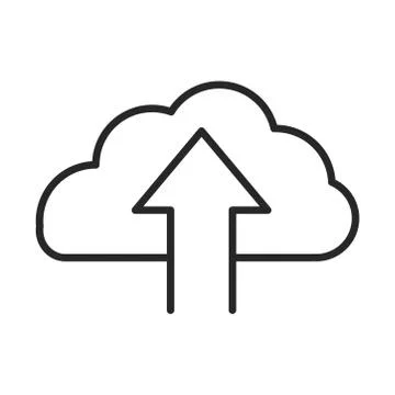 Cloud computing upload data server line style icon Illustrazione stock