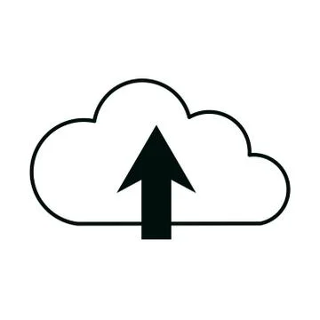 Cloud computing upload data storage isolated linear style icon Illustrazione stock