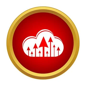 Cloud computing upload data transfer arrows icon Stock Illustration