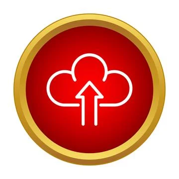 Cloud computing upload data transfer icon button Stock Illustration
