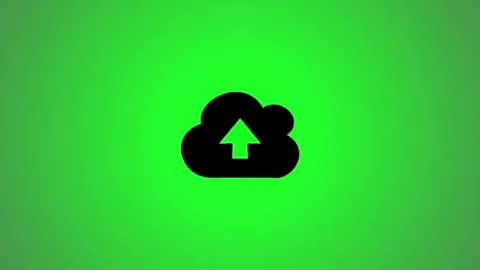 Cloud computing upload icon animation with arrow pointing up on vibrant gre.. Stock Footage 346490936