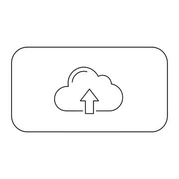 Cloud computing upload icon in rounded rectangular frame 스톡 일러스트