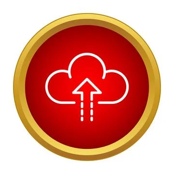 Cloud computing upload icon showing data transfer Stock Illustration