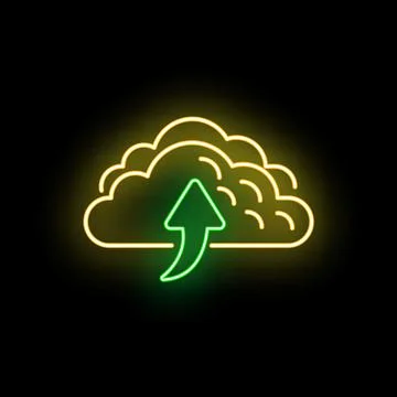 Cloud computing upload icon showing data storage 库存插图