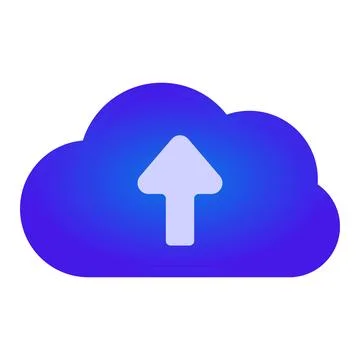 Cloud computing upload icon showing data transfer Stock Illustration
