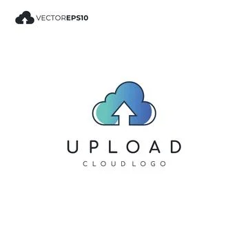 Cloud computing with upload or download sign for your logo design 스톡 일러스트
