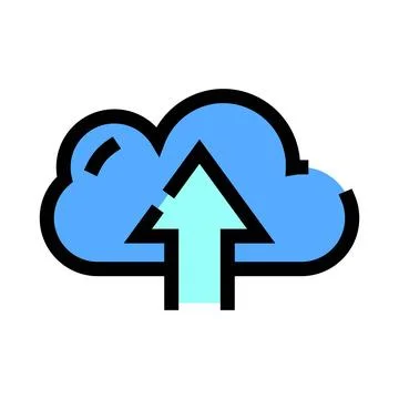 Cloud computing upload sharing data storage icon Illustrazione stock