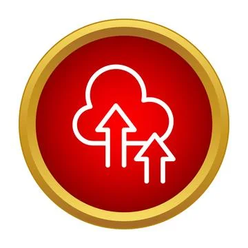Cloud computing upload symbol on red circle Stockillustratie