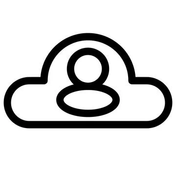 Cloud Computing User Icon- Decentralized AI Storage Symbol Illustrazione stock