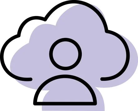 Cloud computing user profile account icon Stock Illustration