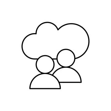 Cloud computing, users, SEO icon. Simple line, outline vector elements of Illustrazione stock
