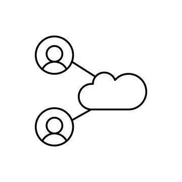 Cloud computing, users, SEO icon. Simple line, outline vector elements of Illustrazione stock