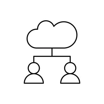 Cloud computing, users, SEO icon. Simple line, outline vector elements of 스톡 일러스트