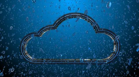 Cloud computing using artificial intelligence AI information technology - 3D  Illustrazione stock