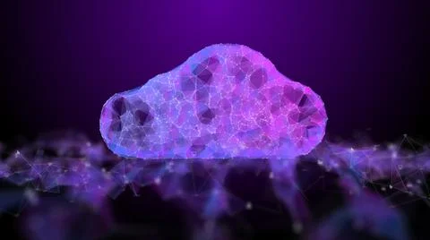 Cloud computing using artificial intelligence AI information technology - 3D  Illustrazione stock