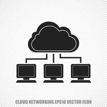Cloud computing vector Cloud Network icon. Modern flat design Illustrazione stock