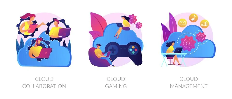 Cloud computing vector concept metaphors Stock Illustration