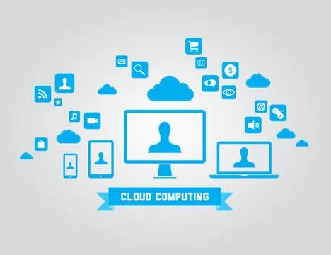 Cloud computing vector elements 스톡 일러스트