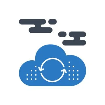 Cloud Computing Vector Glyph Icon Stock Illustration