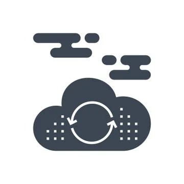Cloud Computing Vector Glyph Icon 스톡 일러스트