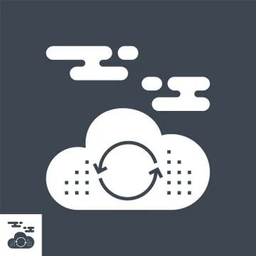 Cloud Computing Vector Glyph Icon Illustrazione stock