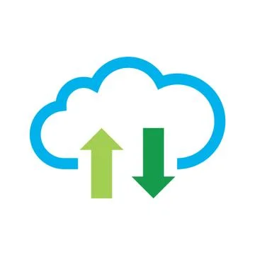 Cloud computing vector icon logo design Stock Illustration