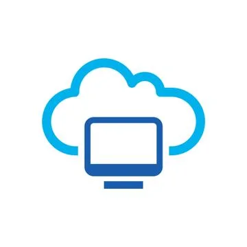 Cloud computing vector icon logo design Stock Illustration